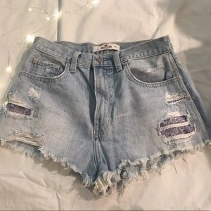 distressed denim shorts